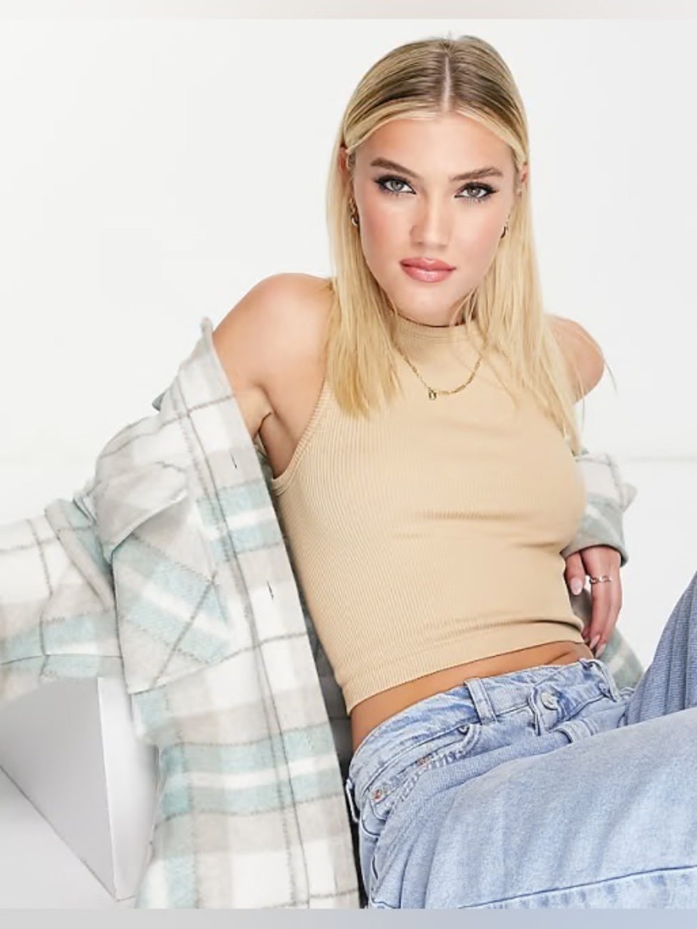 ASOS nude ribbed tank top